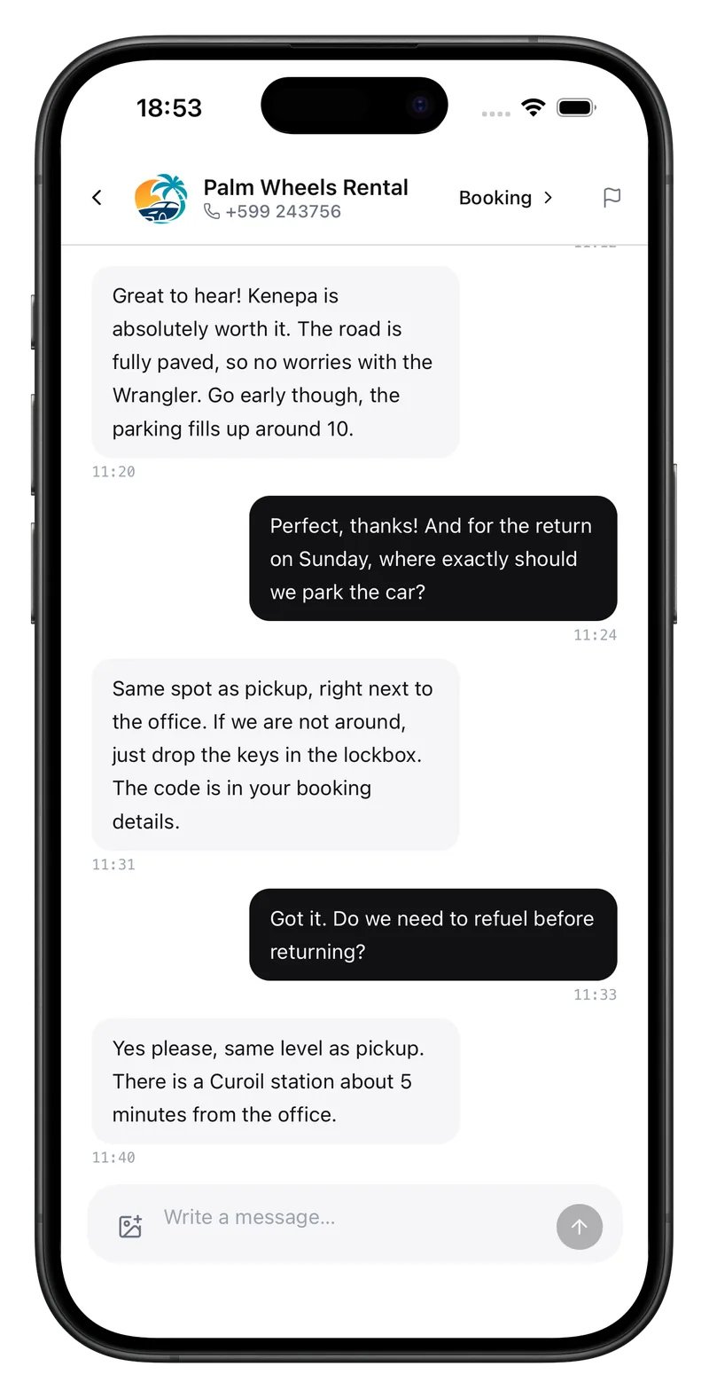 The GoDushi app on an iPhone